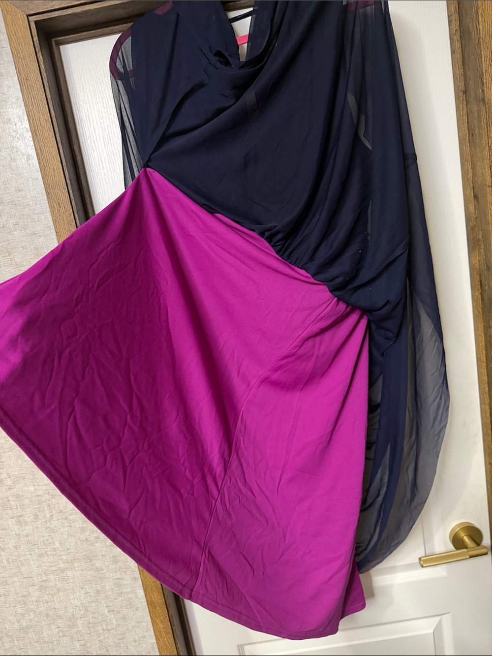 Dark Purple Sleeveless Beaded Waist Cocktail Dress - Picture 7 of 16